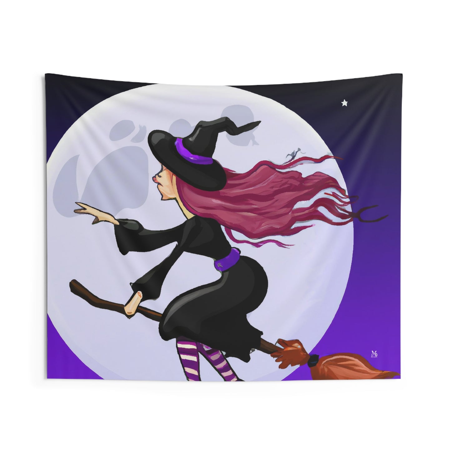 Gretta the Flying Witch - Halloween Tapestry