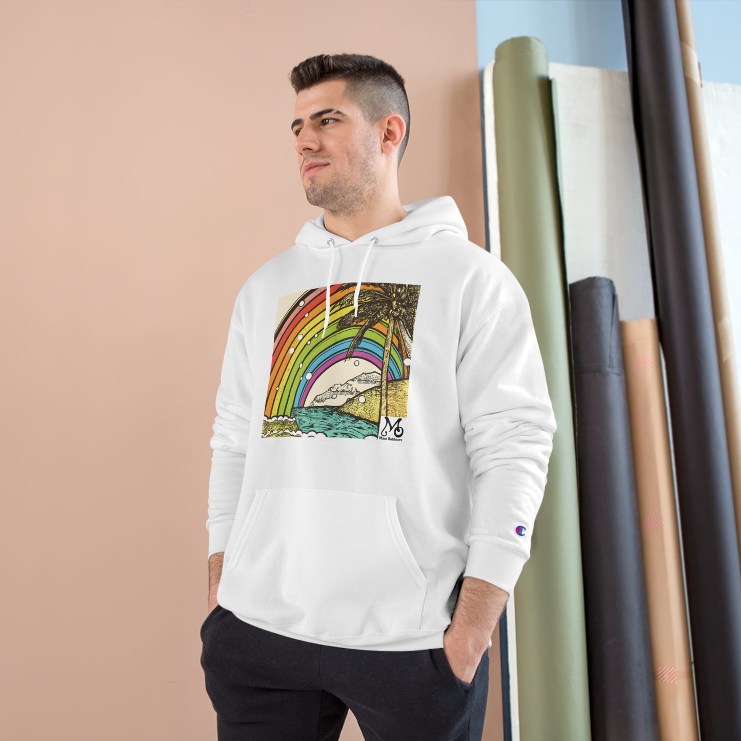 Rainbow Breeze Island - Champion Hoodie