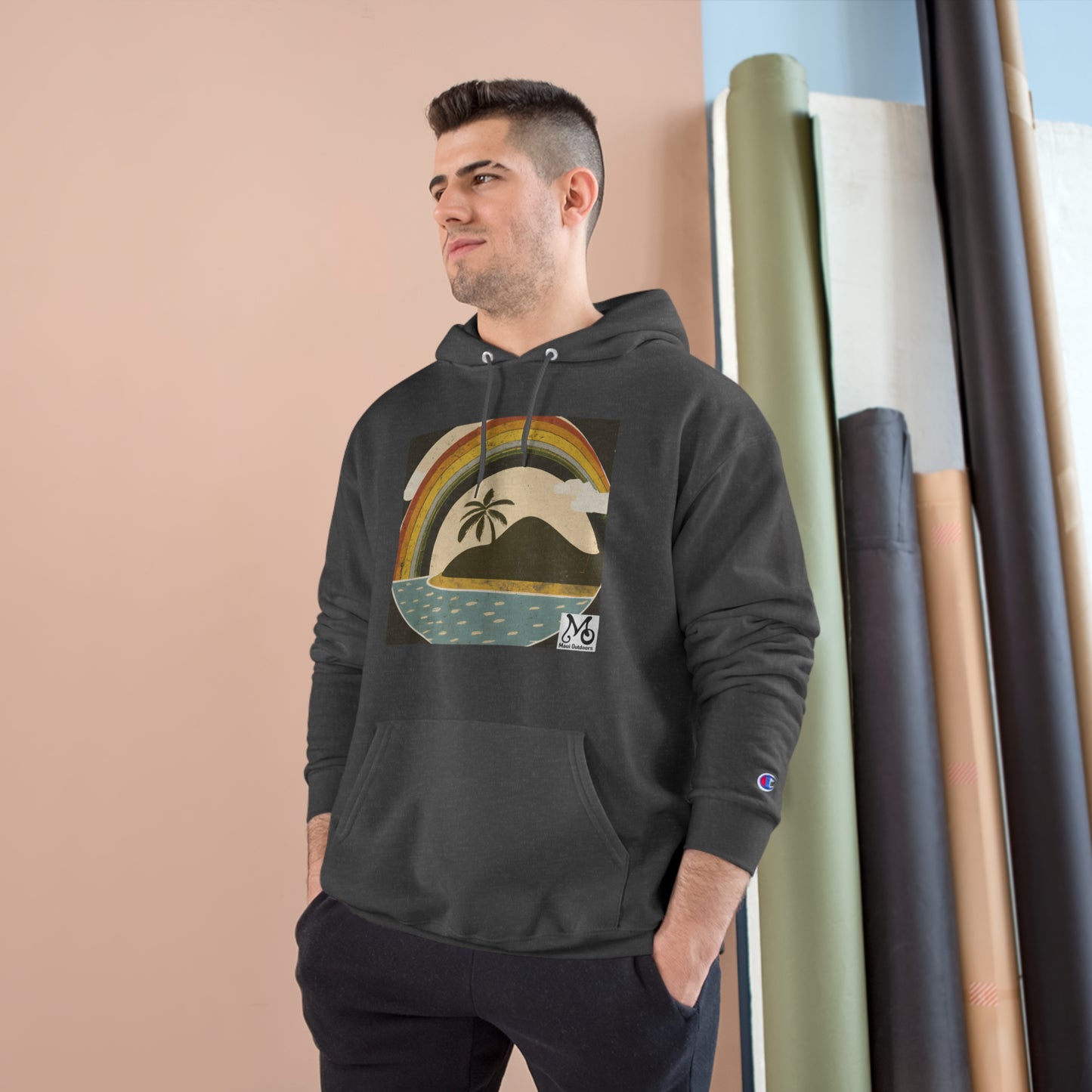 Rainbow Island View - Champion Hoodie