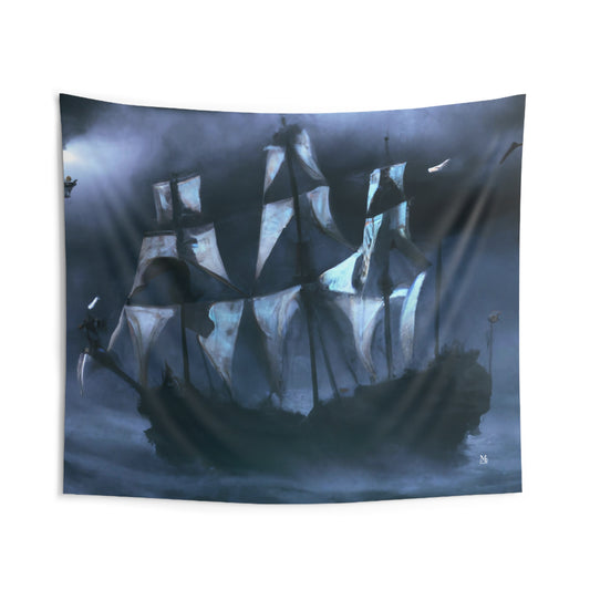 The Ghostly Sea Galleon - Halloween Tapestry