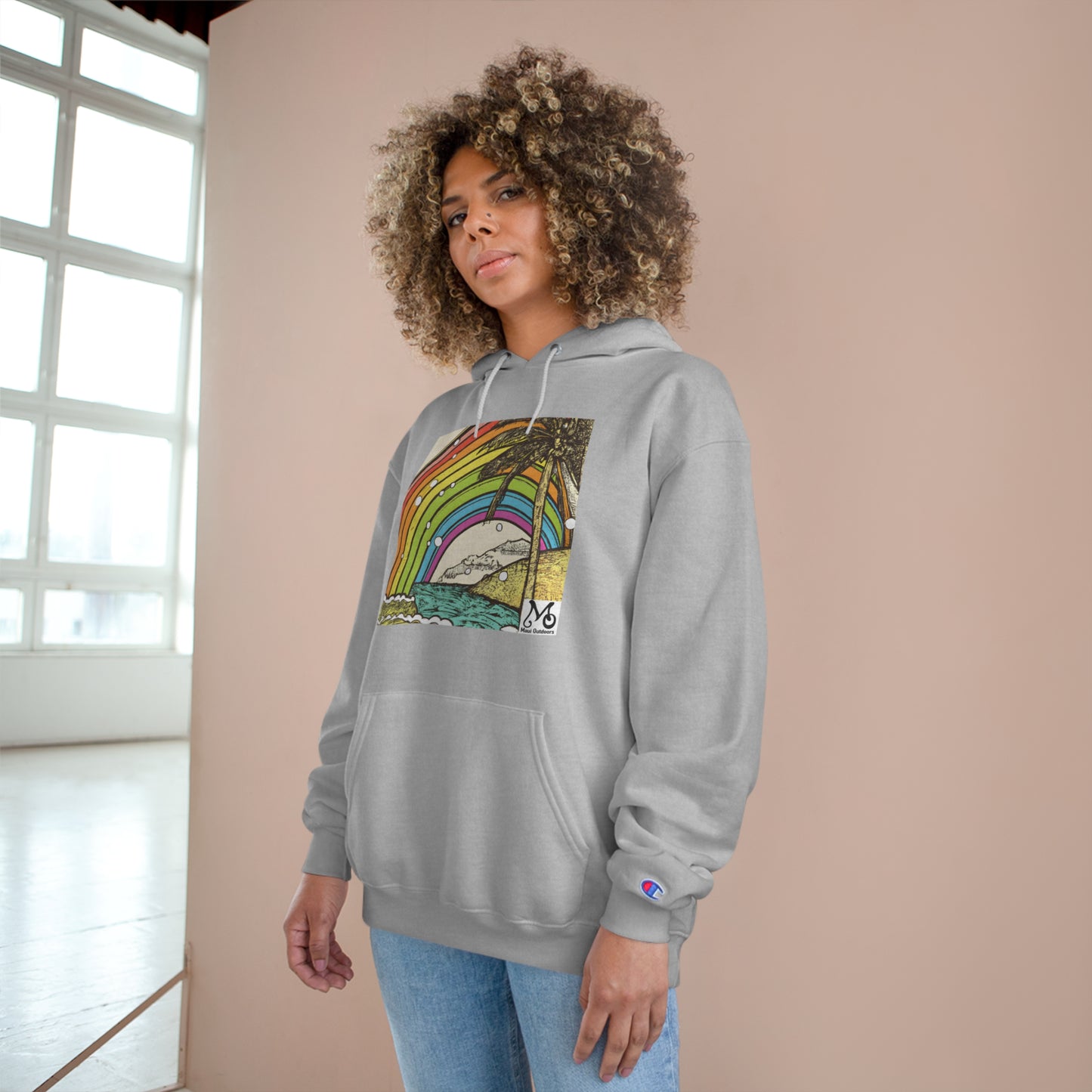 Rainbow Breeze Island - Champion Hoodie