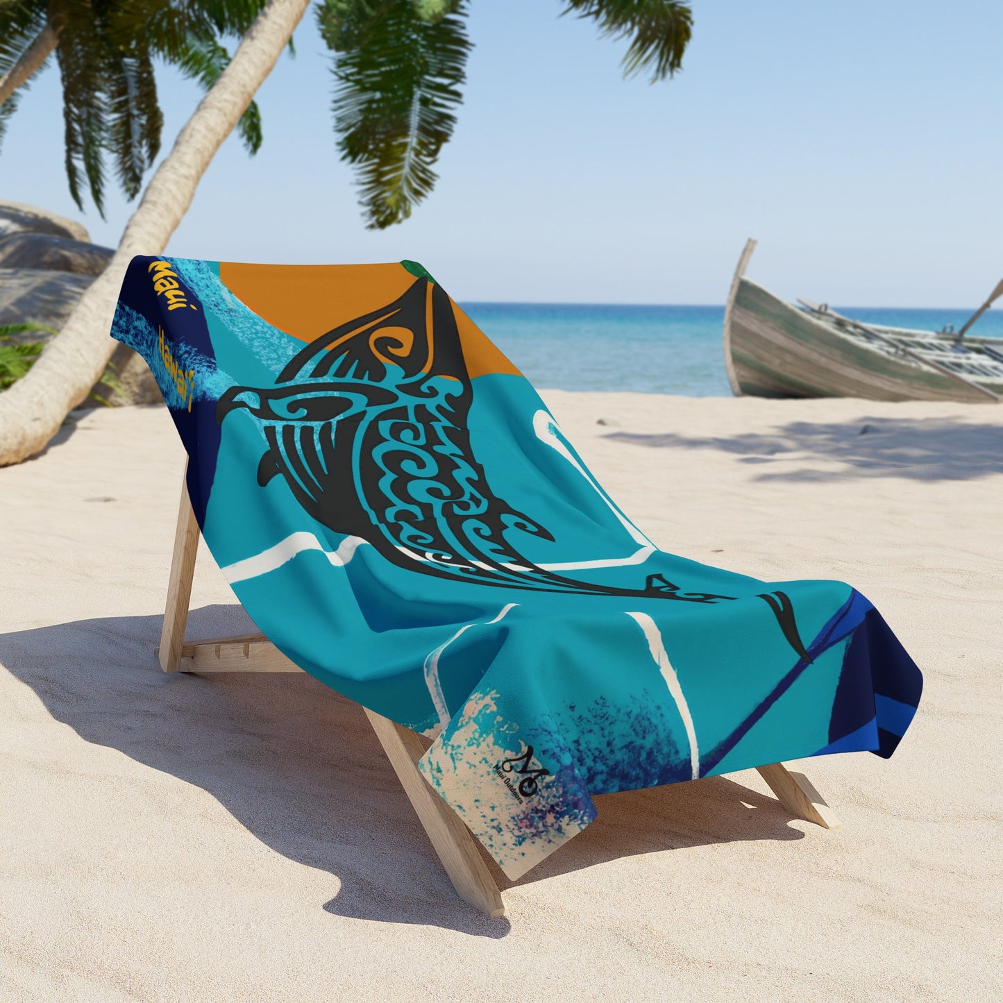 Humpback Whale Tribal - Beach Towel