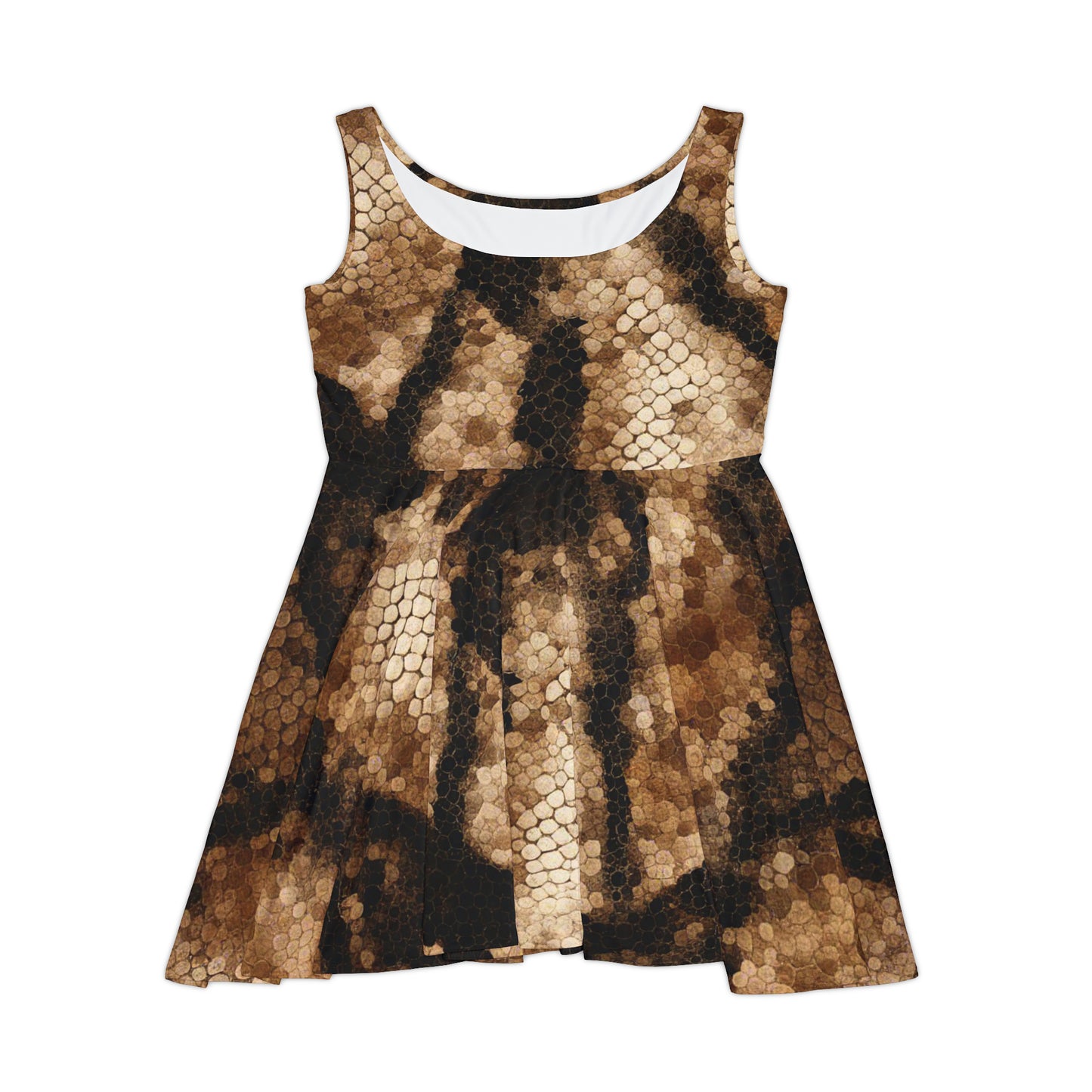 Rattlesnake Skin Print - Women's Skater Dress