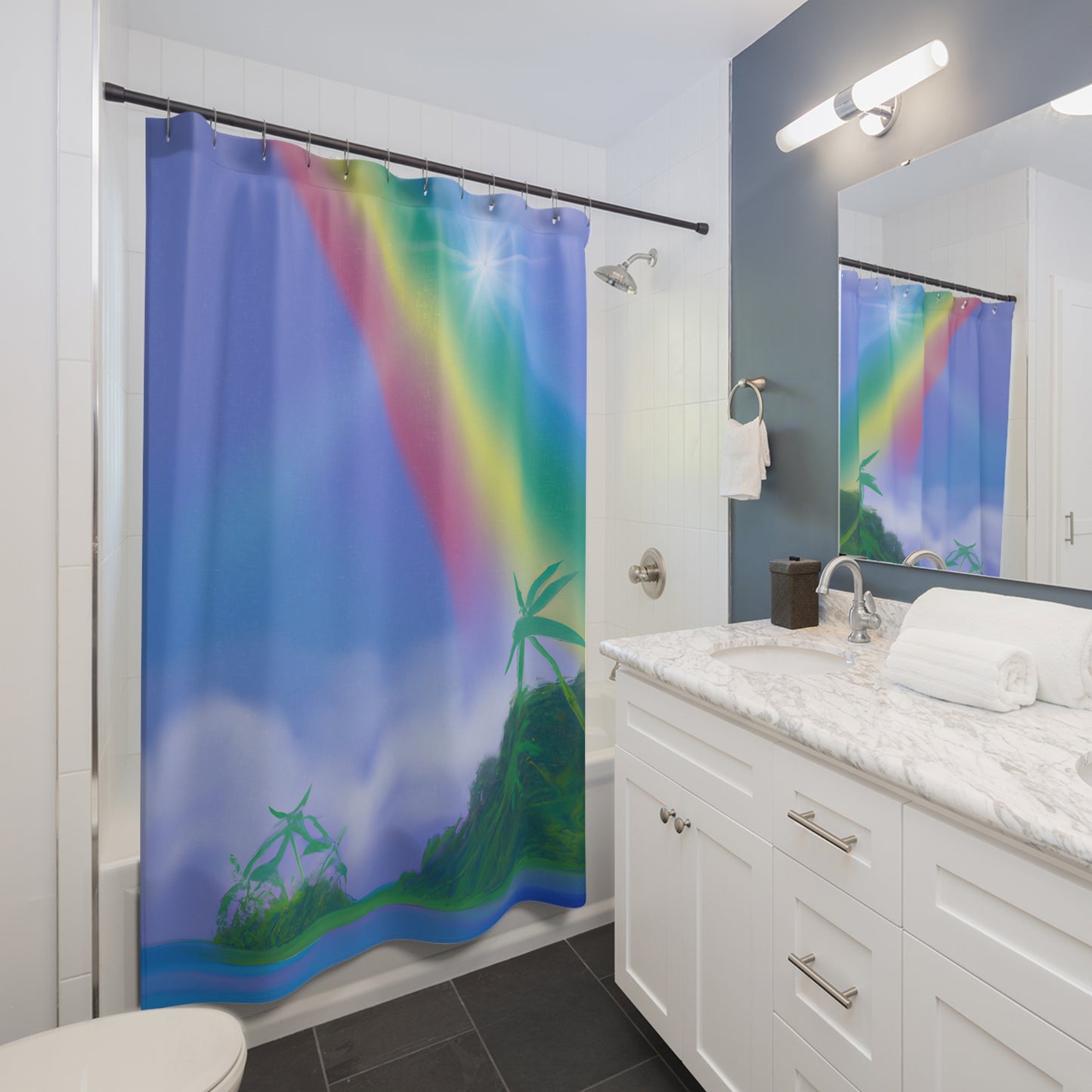 Rainbow Oasis - Shower Curtain