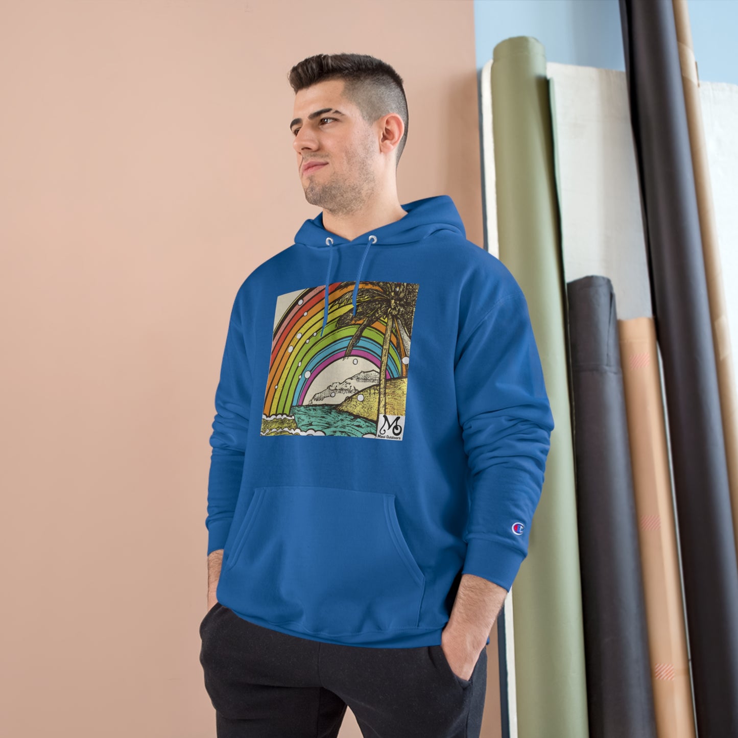 Rainbow Breeze Island - Champion Hoodie