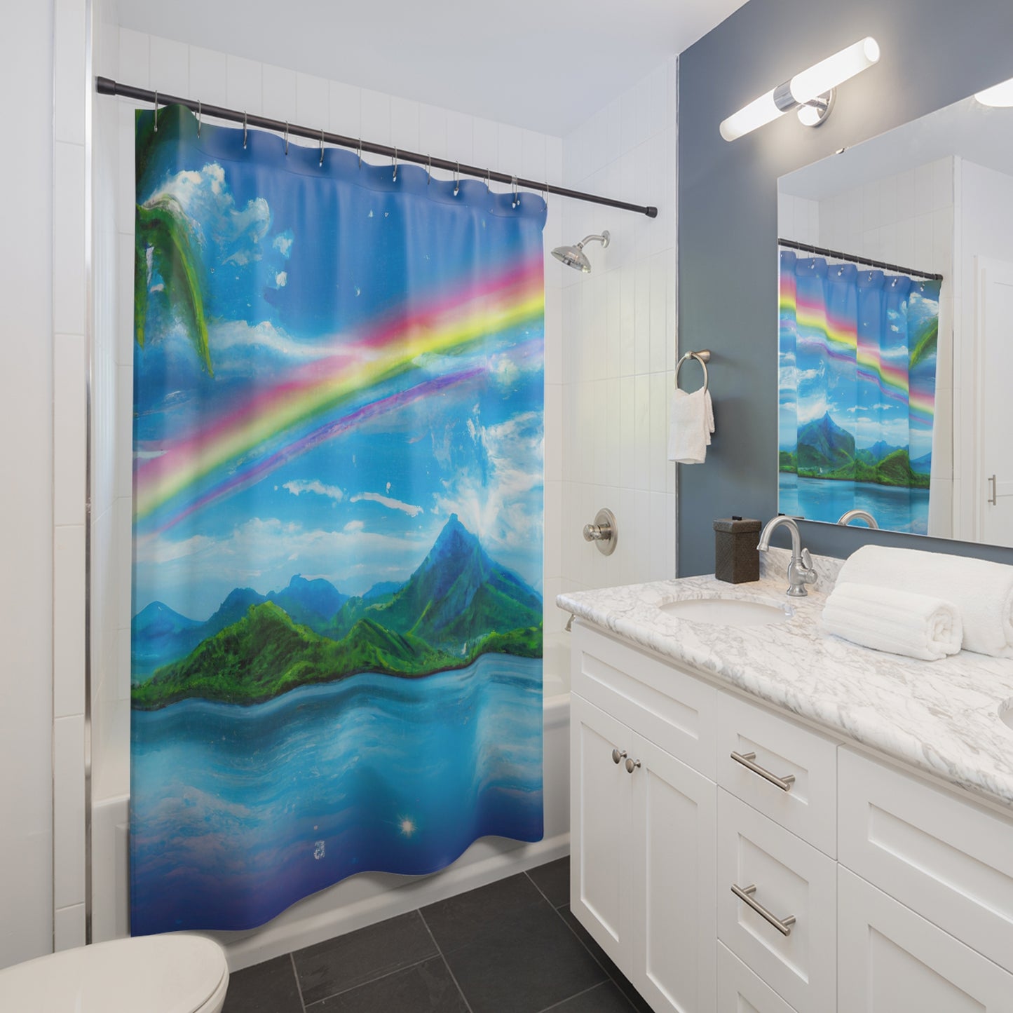 Heaven's Rainbow Mirage - Shower Curtain