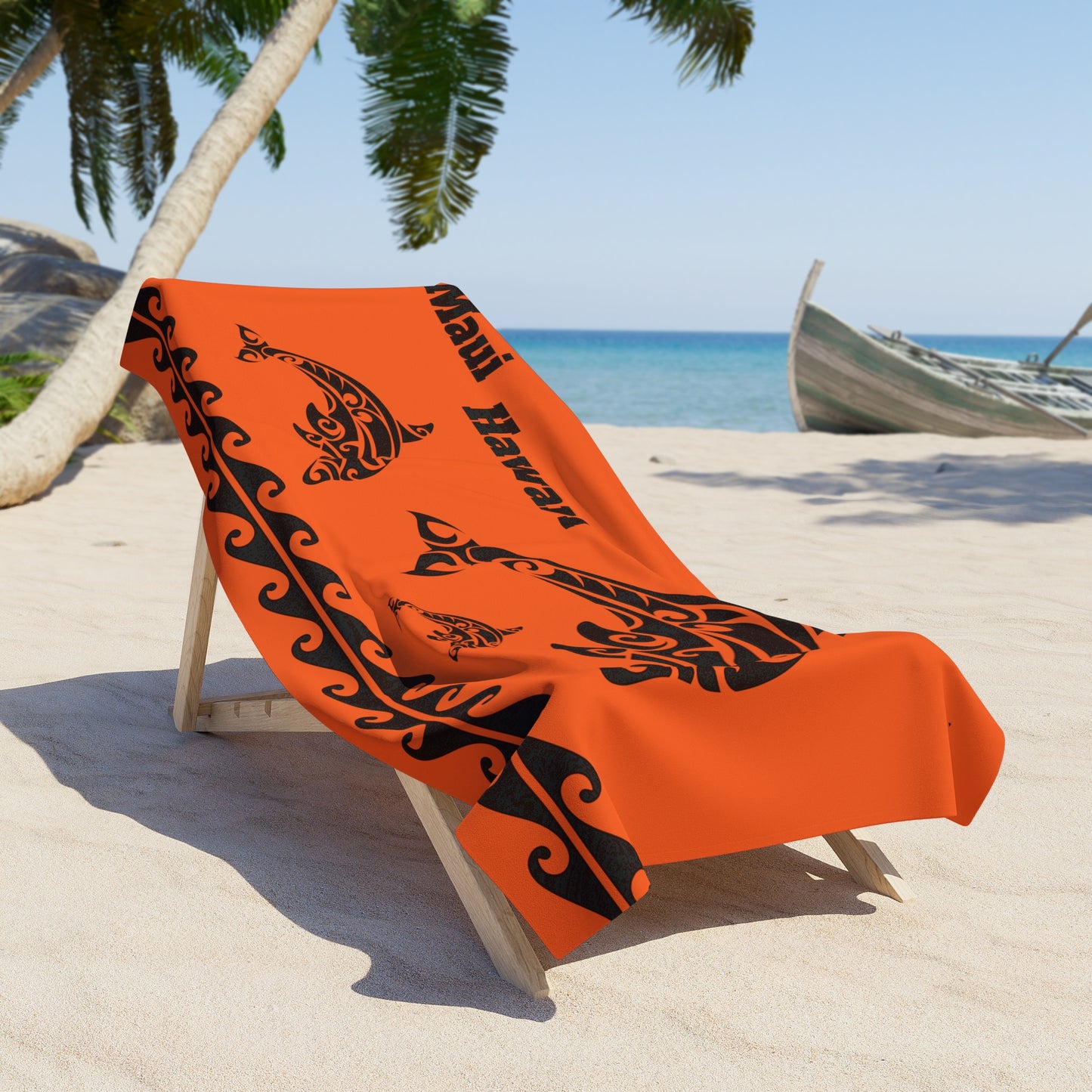 Dolphin Tribal Art - Beach Towel