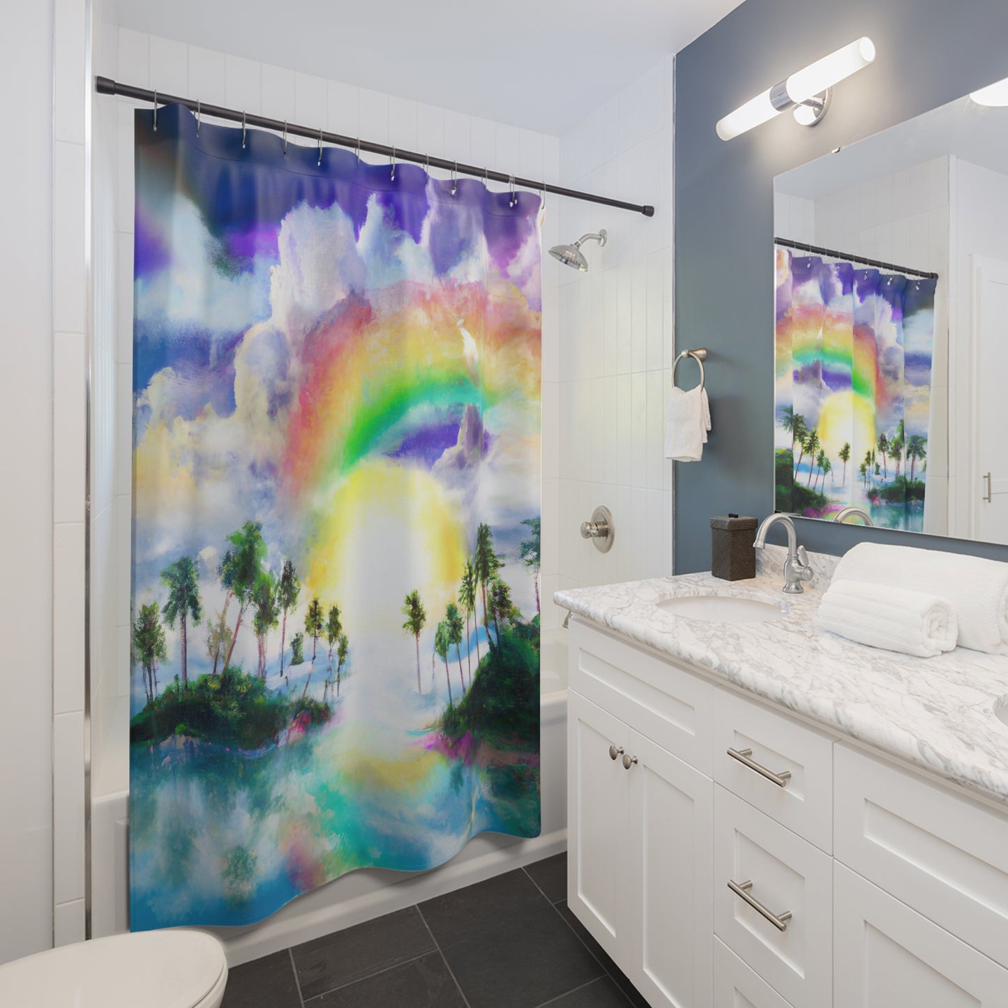 Rainbow Oasis - Shower Curtain