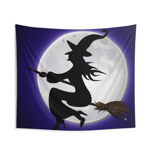 Hexa the Flying Witch - Halloween Tapestry