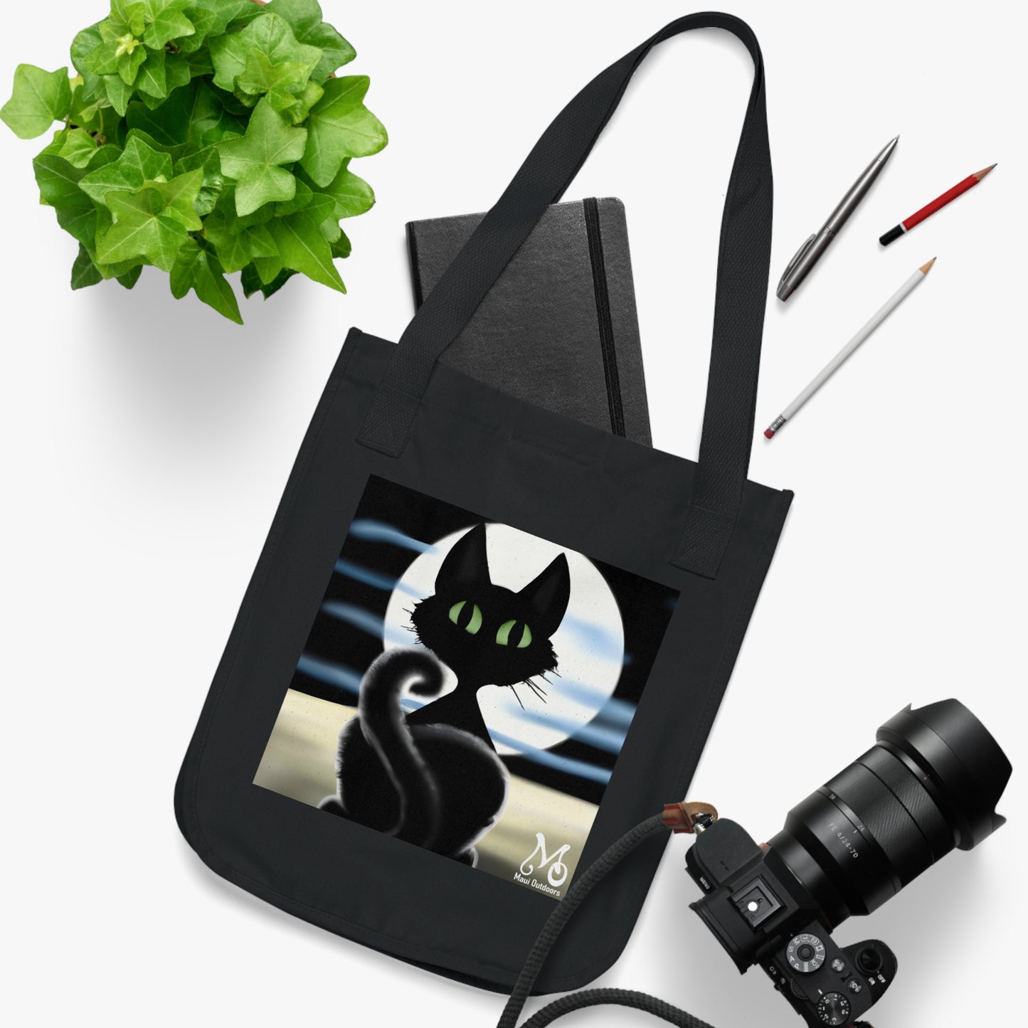 Boo the Black Cat | Organic Canvas Tote Bag