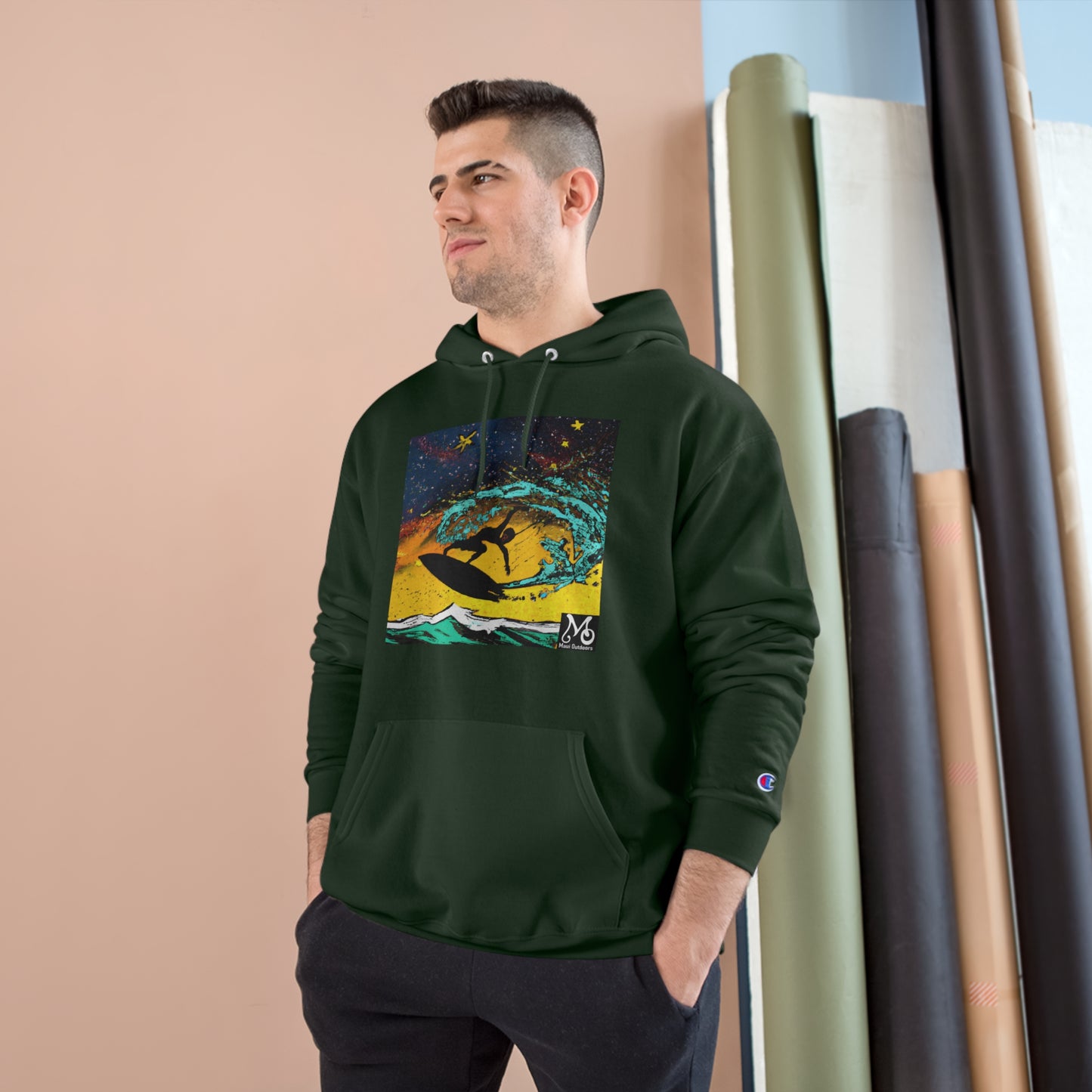 A Surfer's Airborne Dream - Champion Hoodie