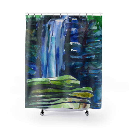 Kahakahaiki Falls - Shower Curtain