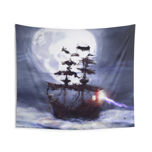 Salty Dread's Ghost Galleon - Halloween Tapestry