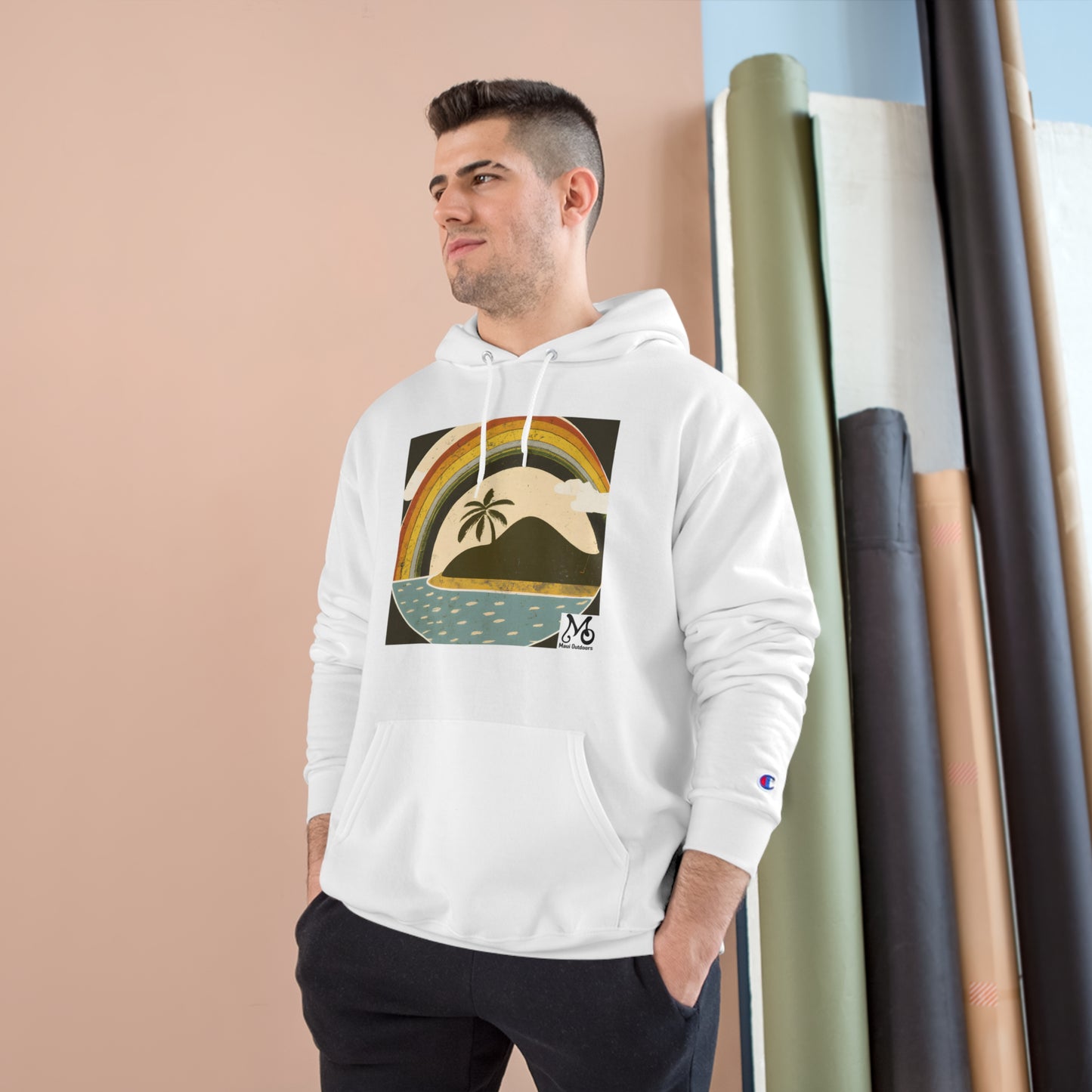 Rainbow Island View - Champion Hoodie