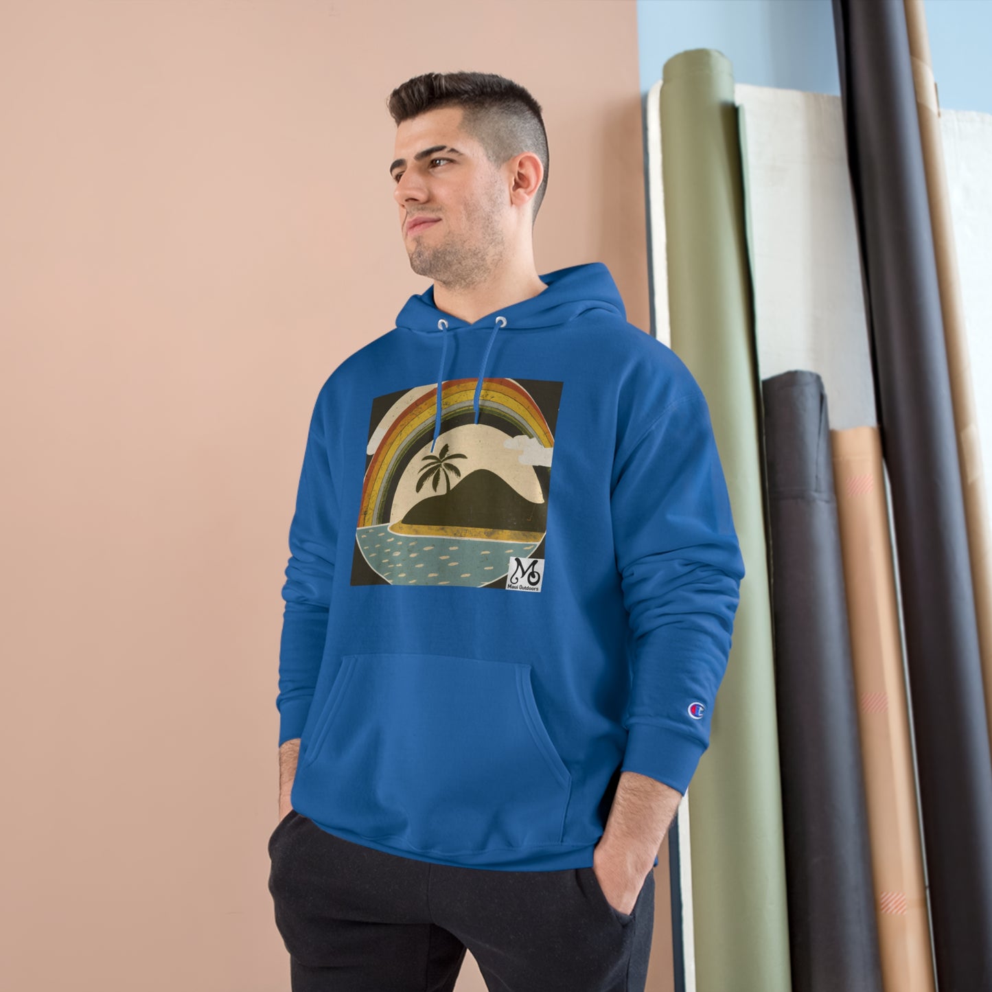 Rainbow Island View - Champion Hoodie