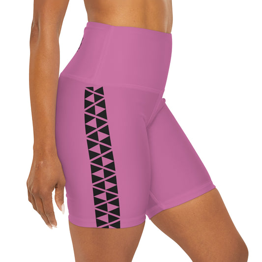 Maui Outdoors Tribal V - High Waisted Yoga Shorts