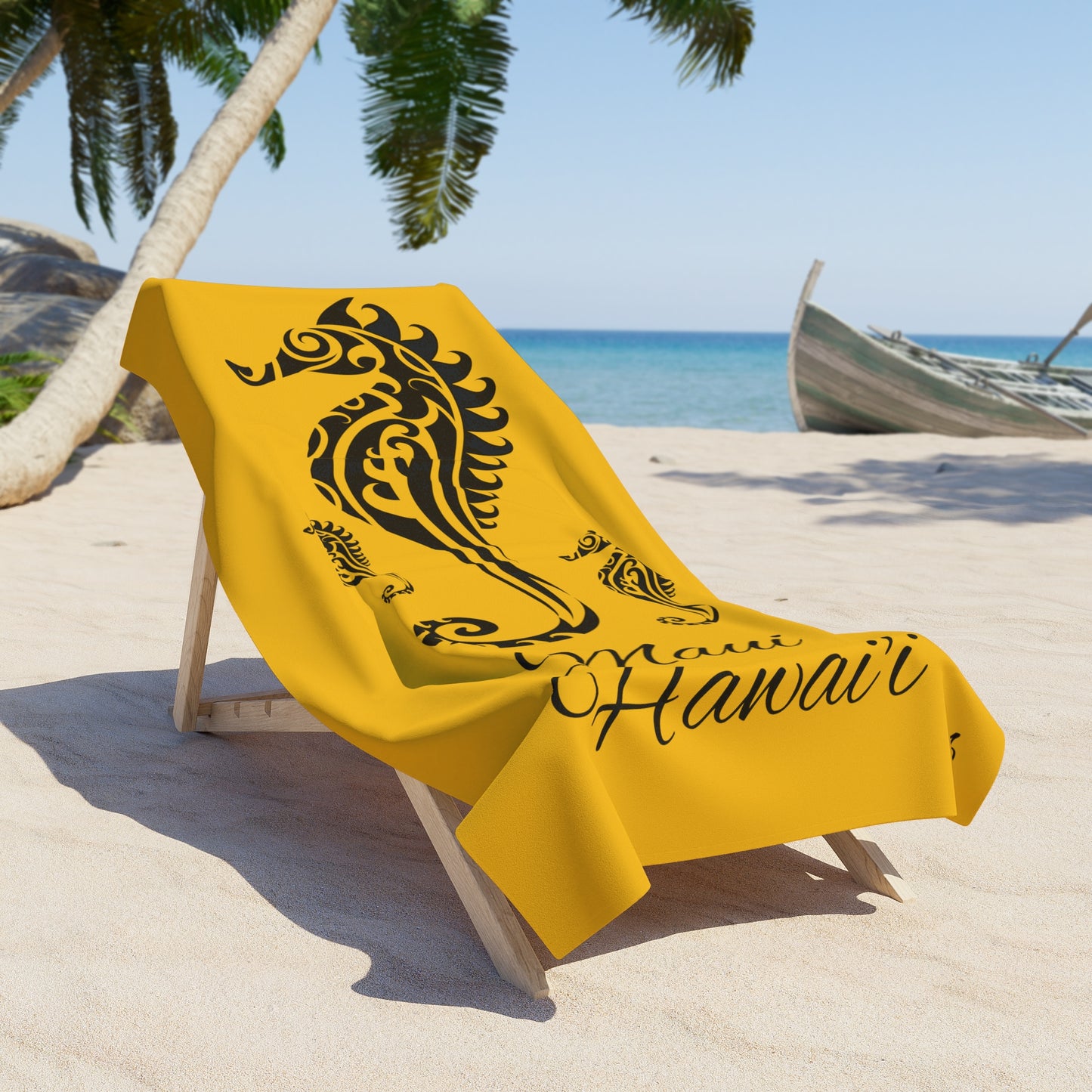 Seahorse Tribal - Beach Towel