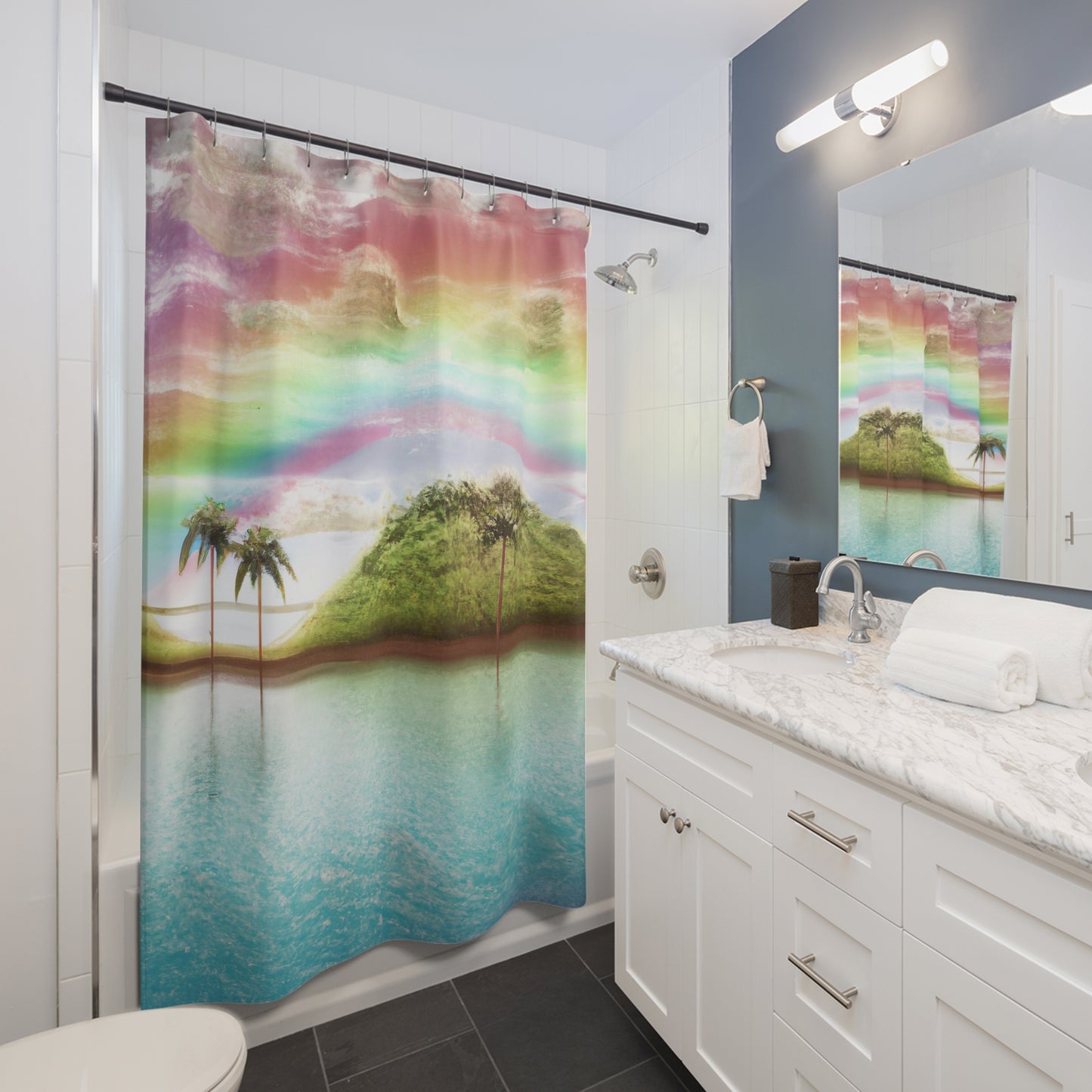 Rainbow Oasis - Shower Curtain