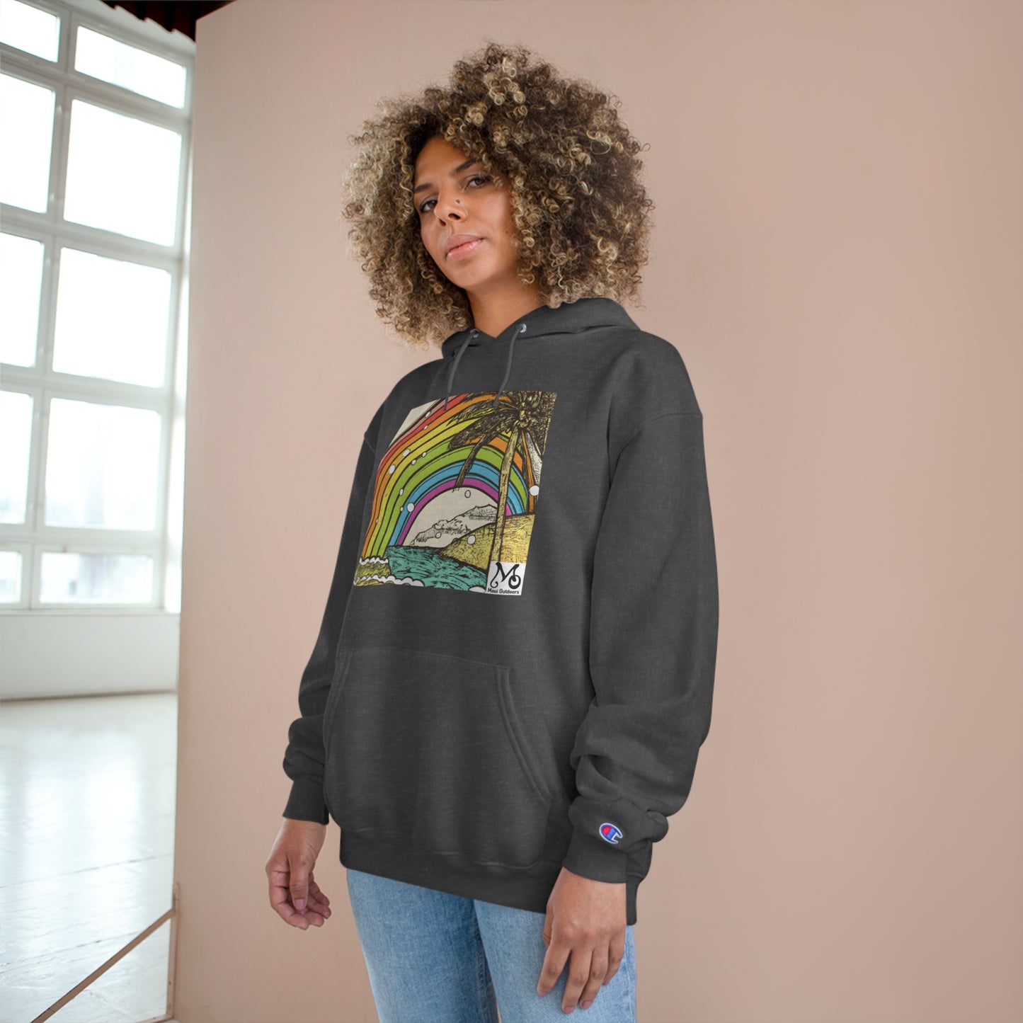 Rainbow Breeze Island - Champion Hoodie