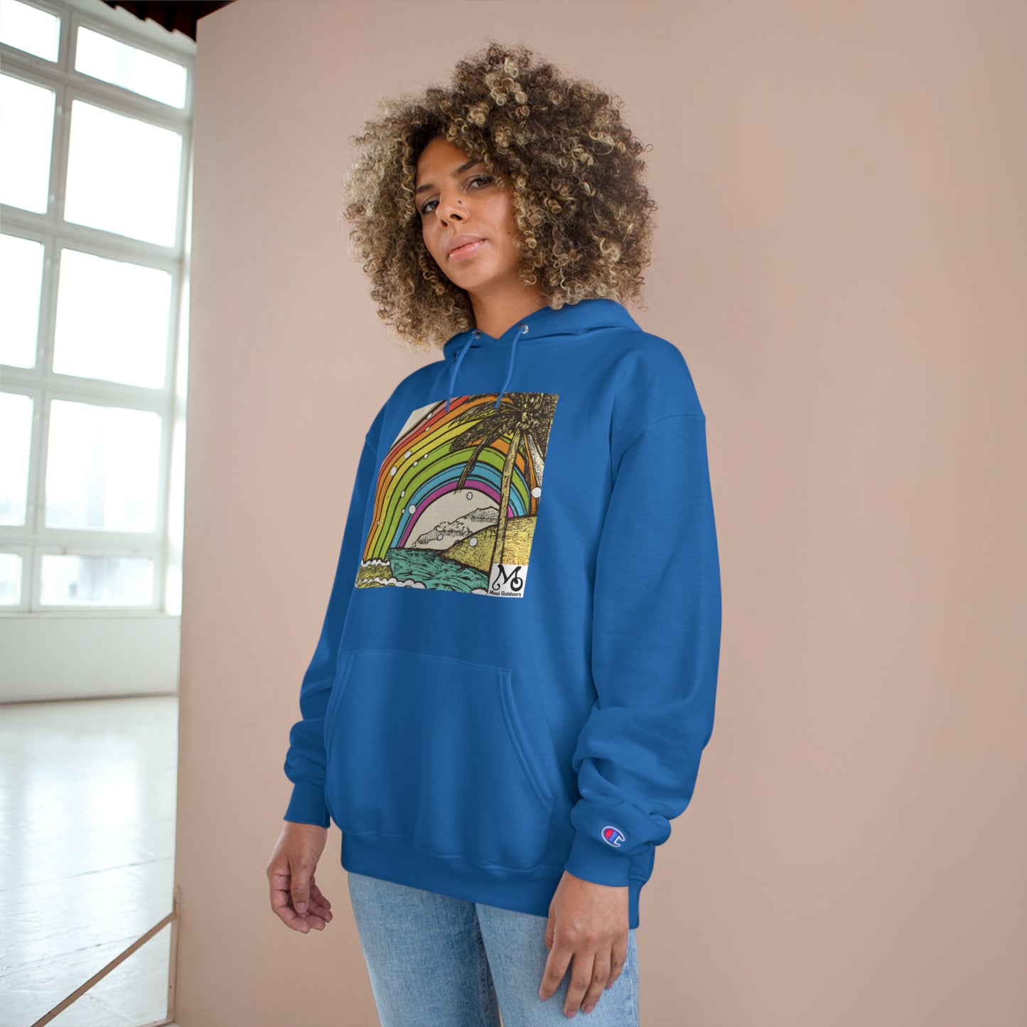 Rainbow Breeze Island - Champion Hoodie