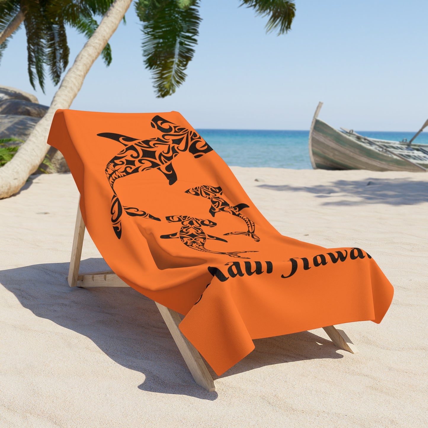 Hammerhead Shark Tribal - Beach Towel