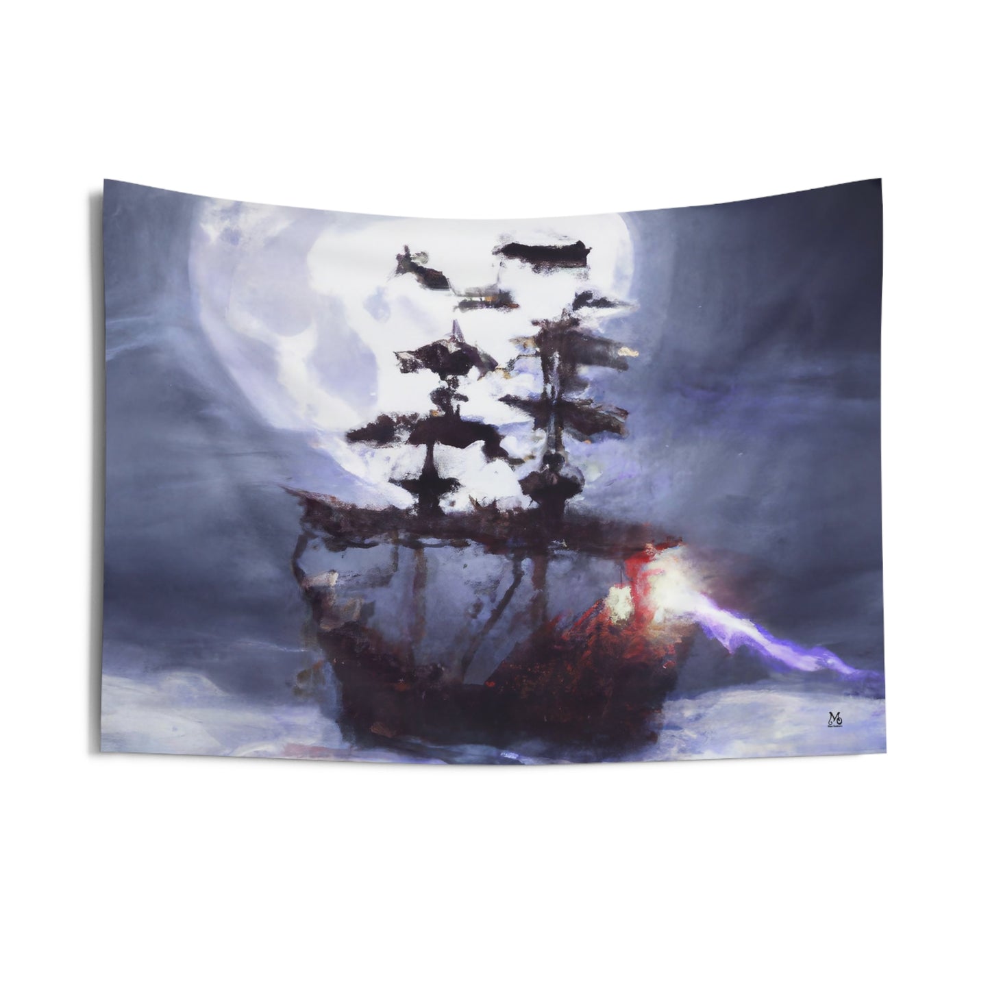 Salty Dread's Ghost Galleon - Halloween Tapestry