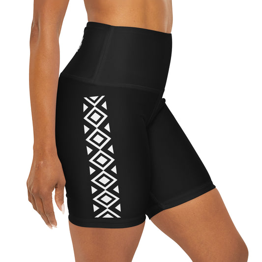 Maui Outdoors Tribal II - High Waisted Yoga Shorts