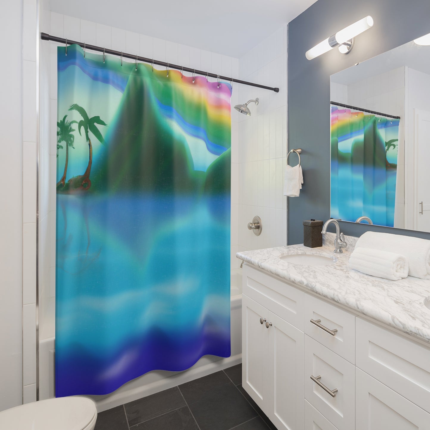 Rainbow Oasis - Shower Curtain