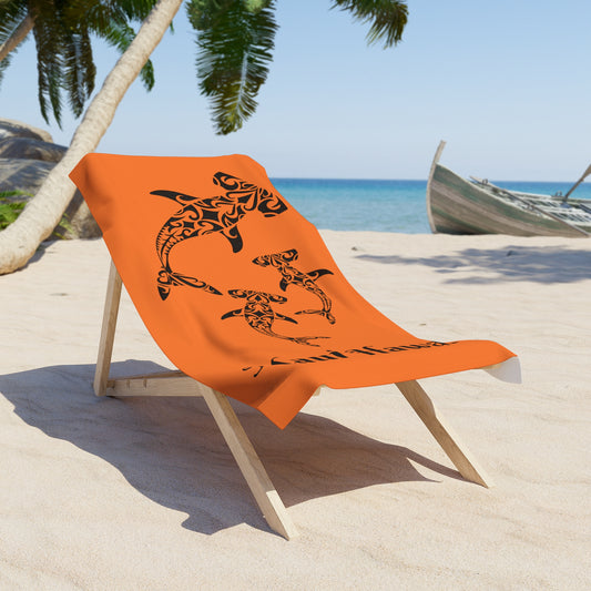 Hammerhead Shark Tribal - Beach Towel