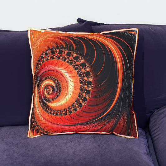 Fractal Orange Swirl - Pillow Cover