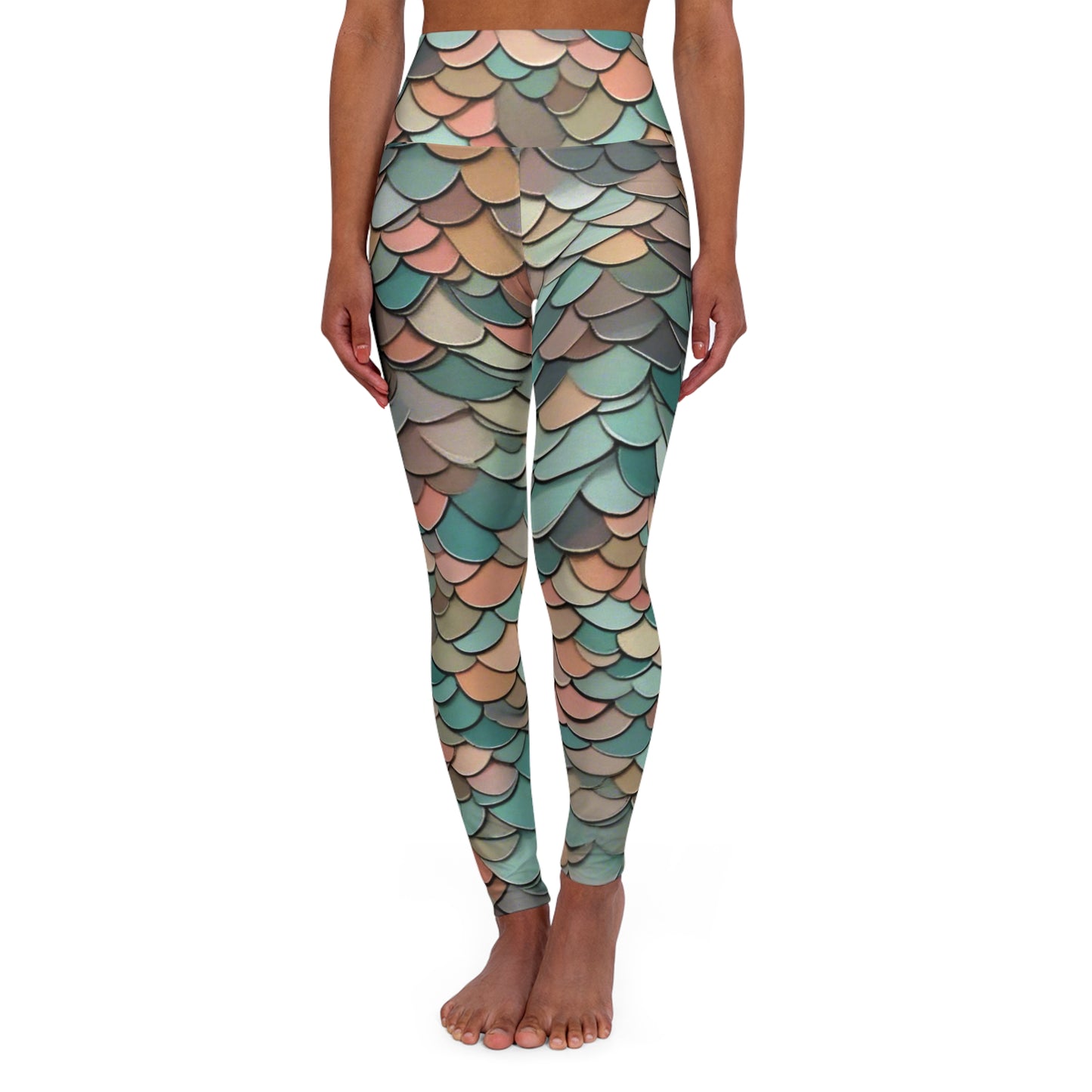 Pastel Fish Scales - Yoga Pants