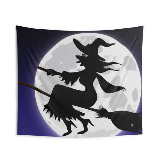 Wanda the Witchy Broomrider - Halloween Tapestry