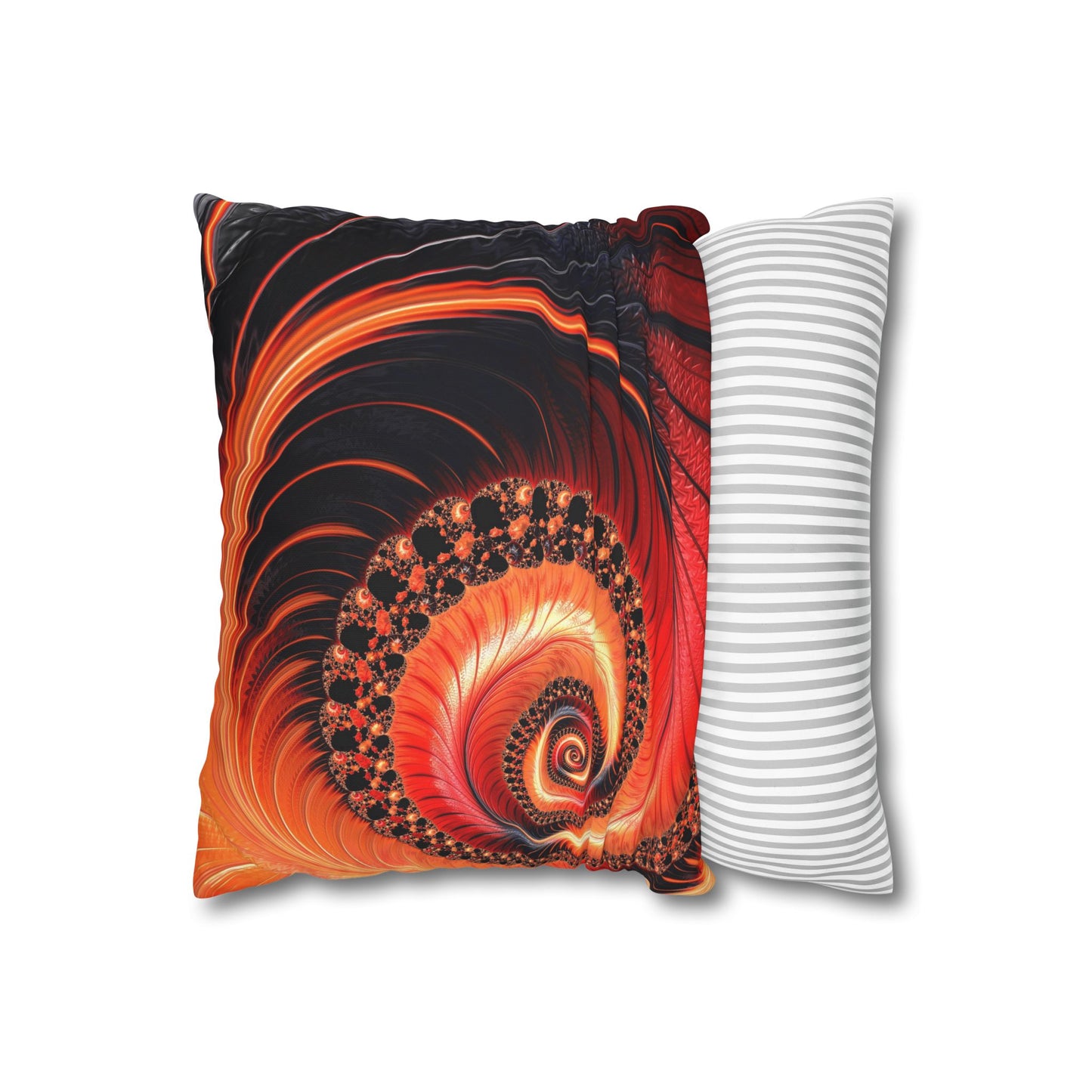 Fractal Orange Swirl - Pillow Cover