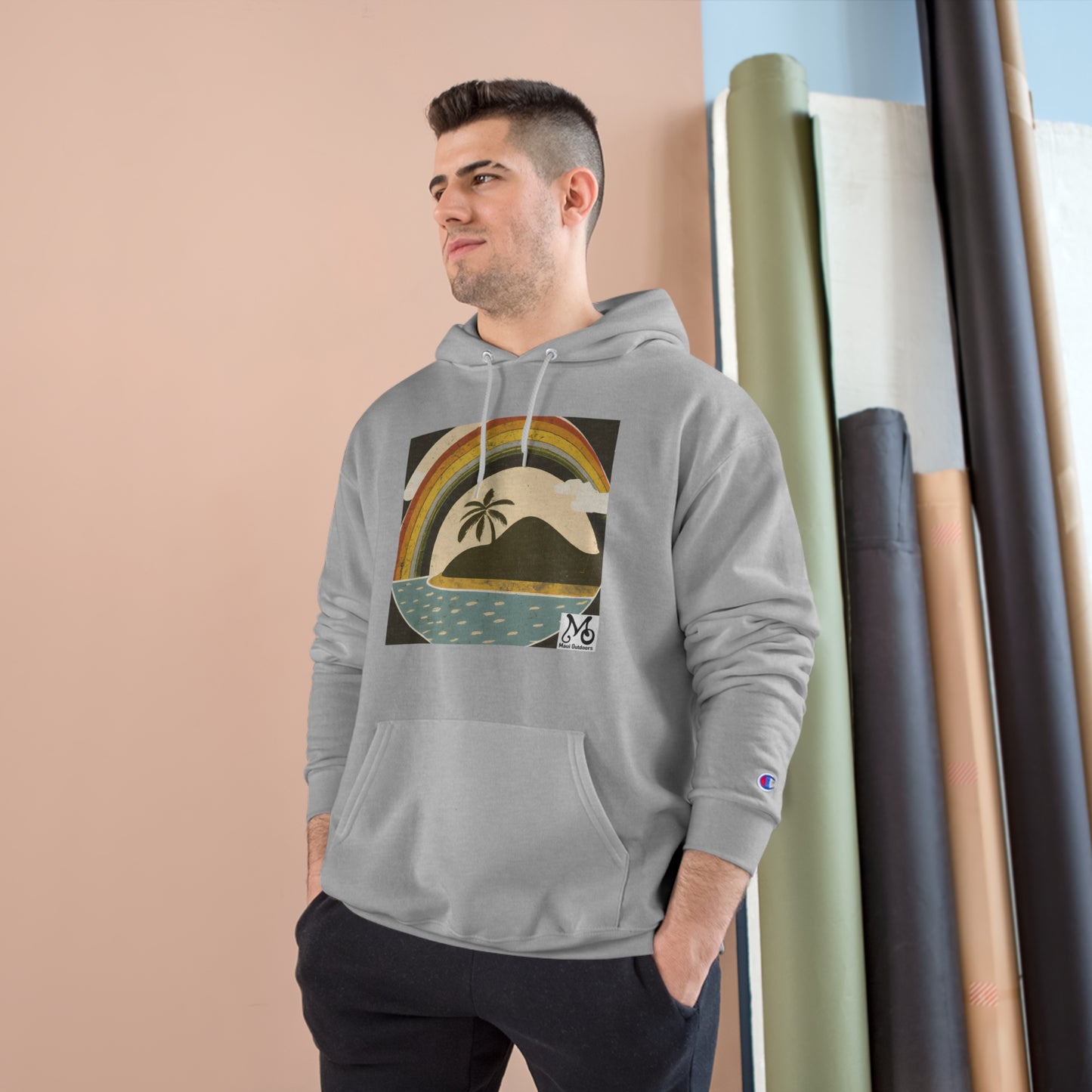 Rainbow Island View - Champion Hoodie