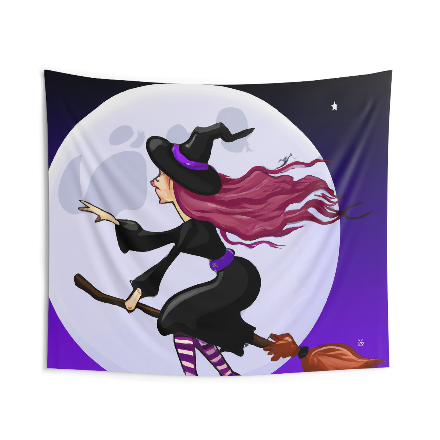 Gretta the Flying Witch - Halloween Tapestry