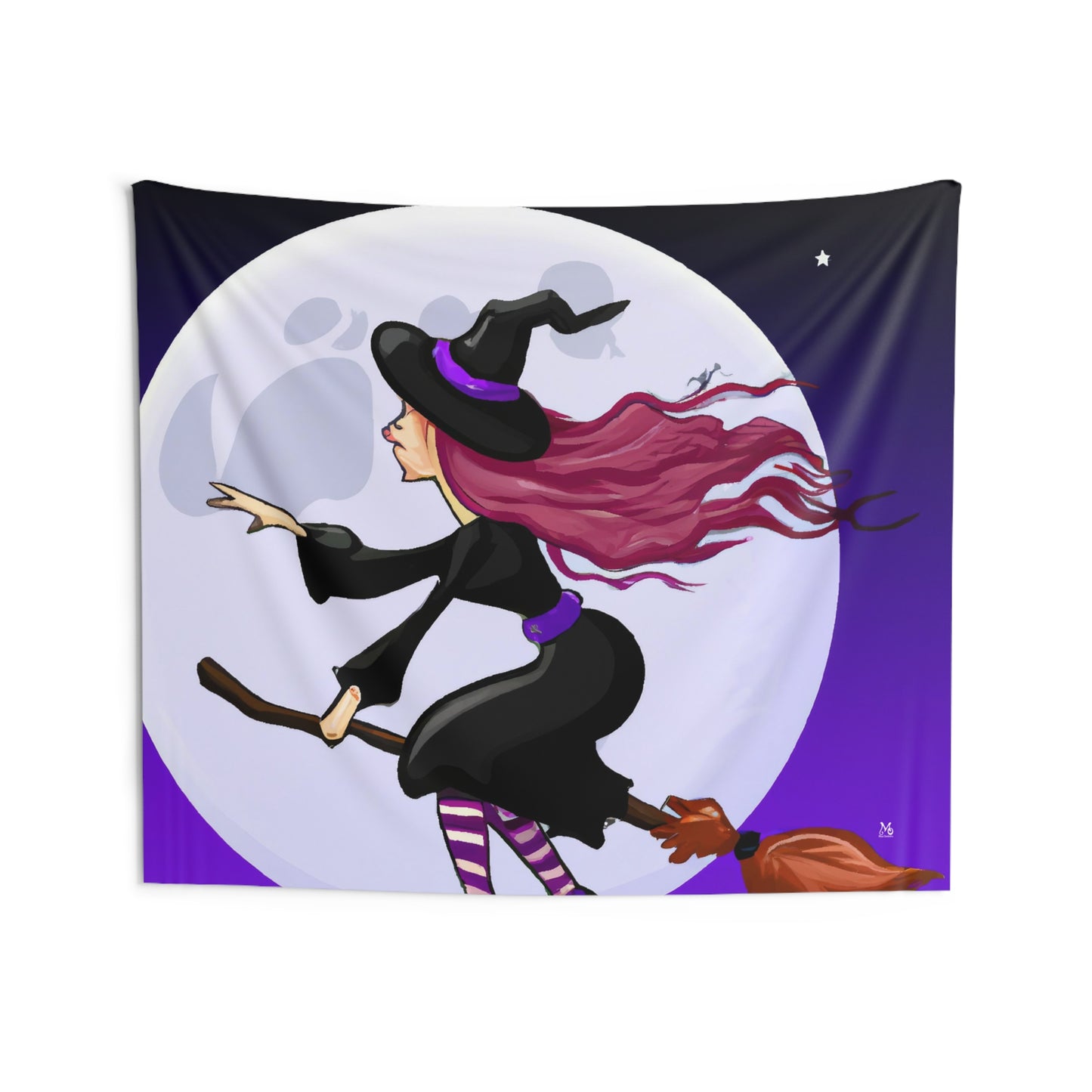 Gretta the Flying Witch - Halloween Tapestry