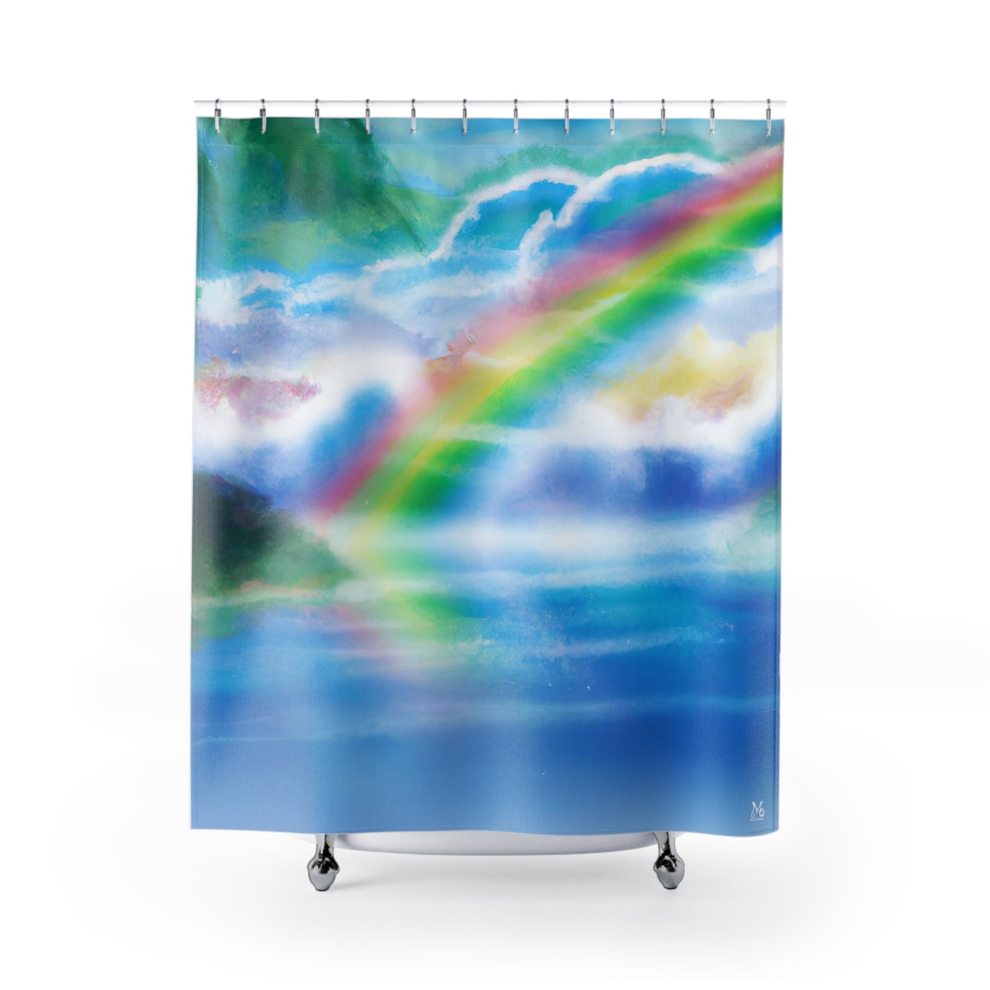 Rainbow Serenity over Paradise - Shower Curtain