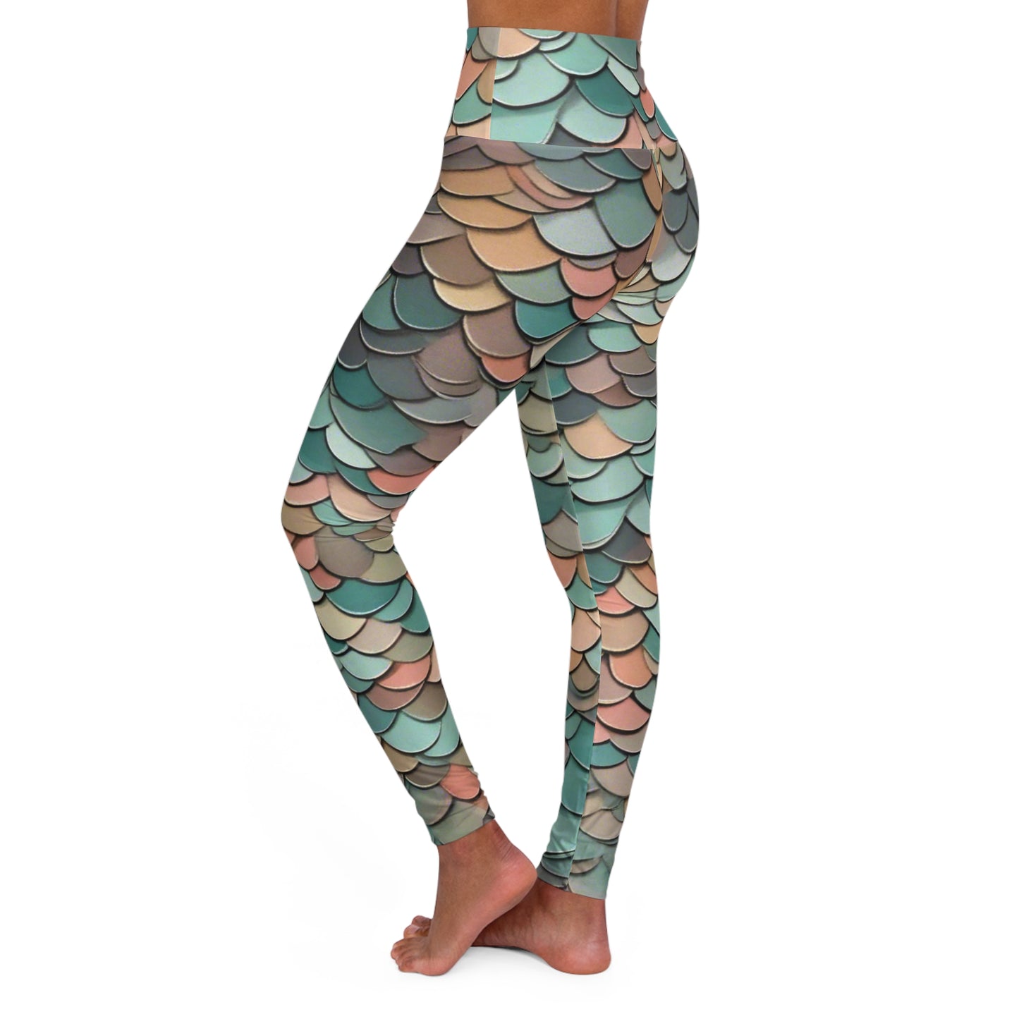 Pastel Fish Scales - Yoga Pants