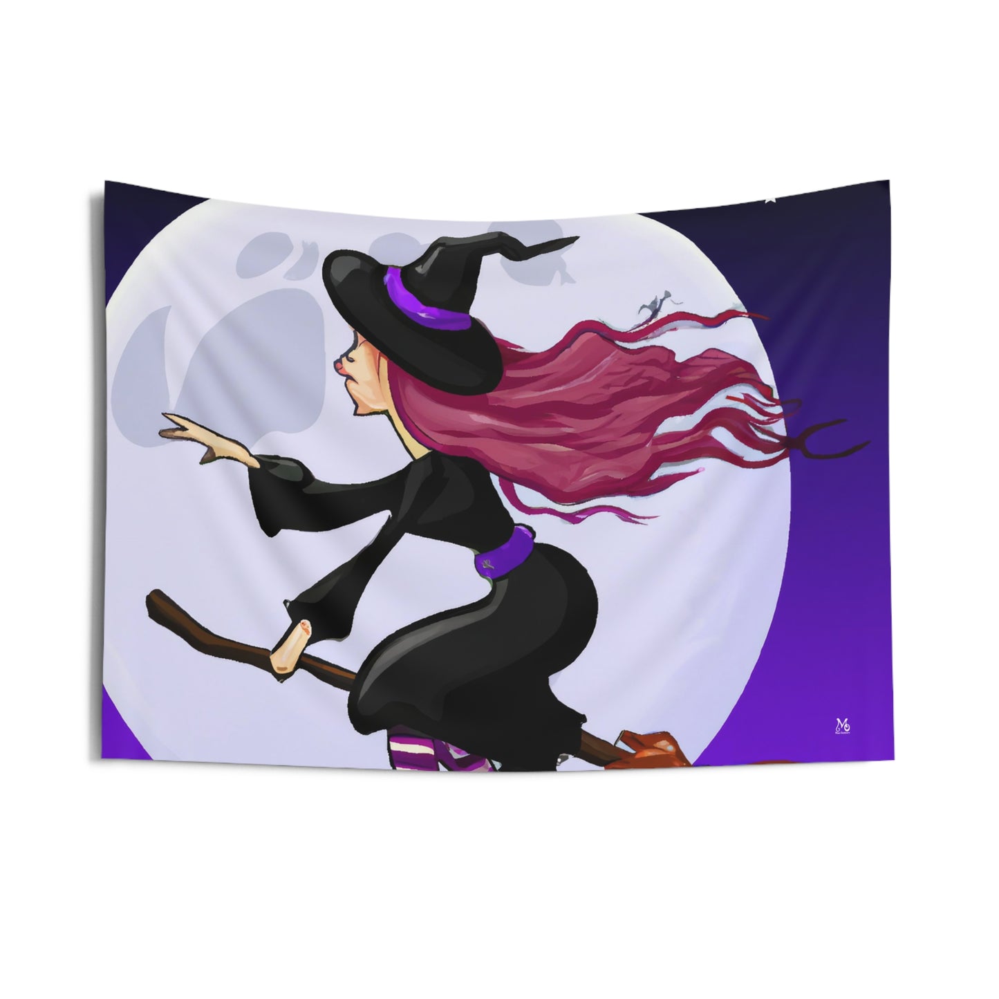 Gretta the Flying Witch - Halloween Tapestry