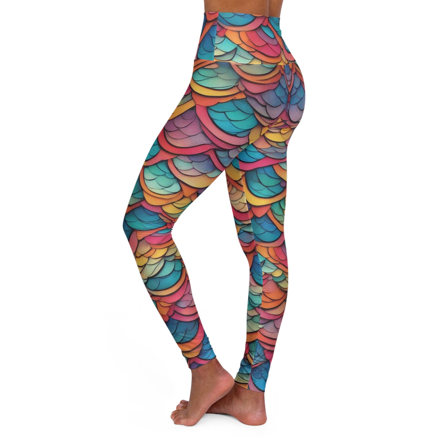 Vibrant Fish Scales - Yoga Pants