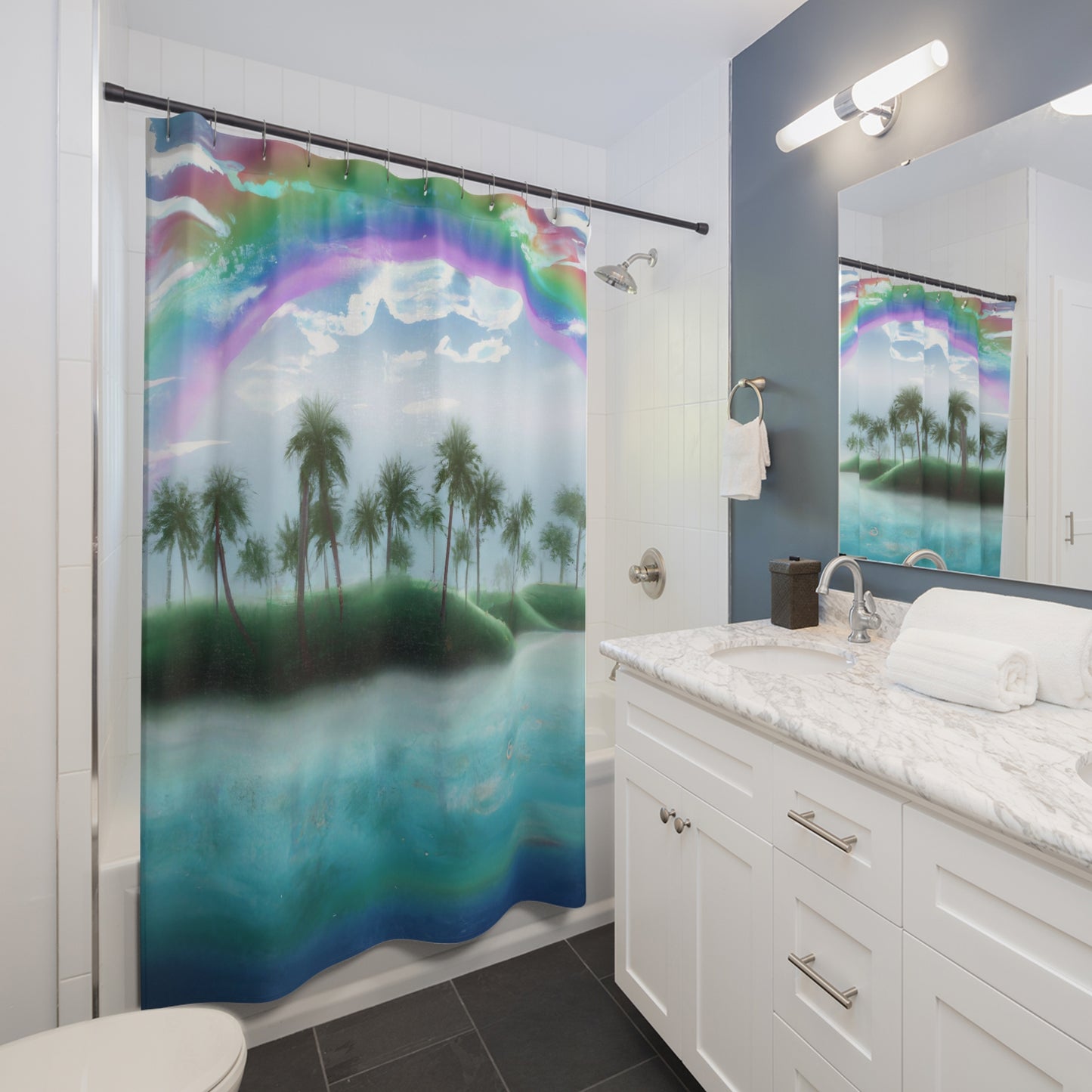 Rainbow Oasis - Shower Curtain