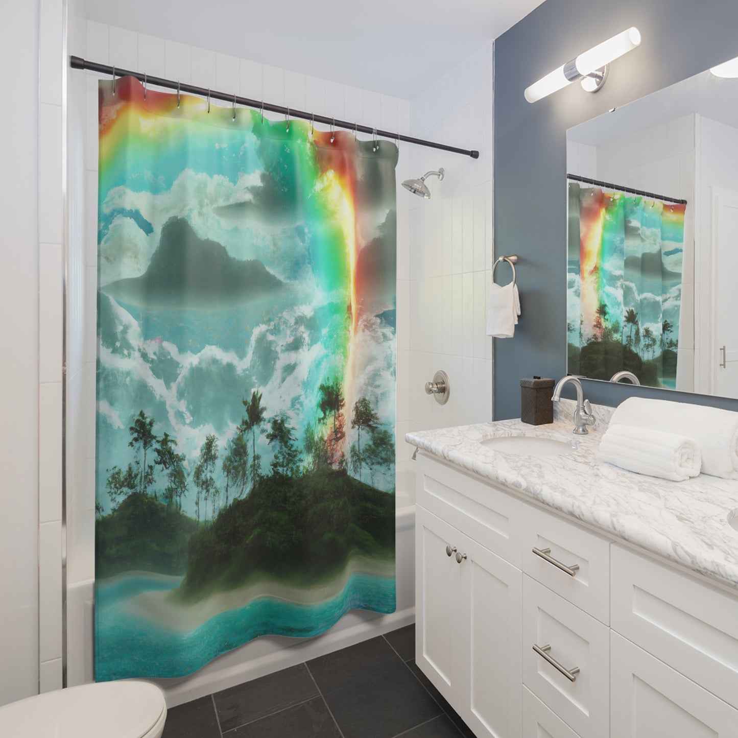 Rainbow Oasis - Shower Curtain