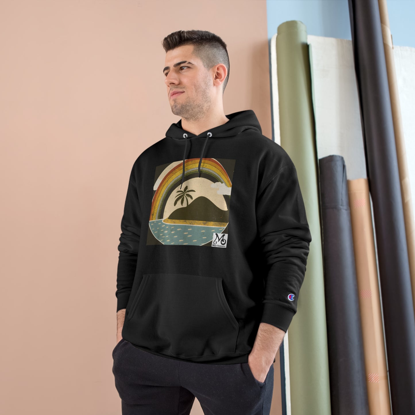 Rainbow Island View - Champion Hoodie